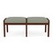 Lesro Lenox Wood 2 Seat Bench Wood Frame, Walnut, OH Eucalyptus Upholstery LW2001 - alternate 1